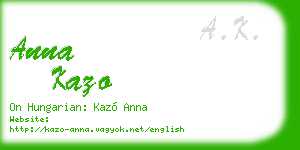 anna kazo business card